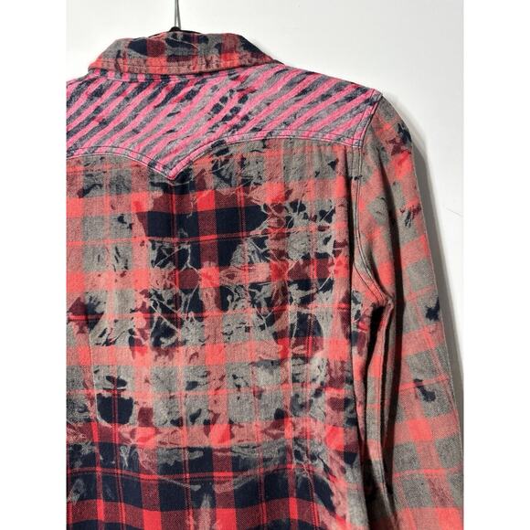 LEE COOPER Button up Pearl Snap Long Sleeve Red Colorful Casual PreppyWomenSmall - Picture 7 of 10